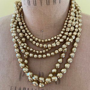 Carolee Multi Goldtone Faux Pearl Necklace